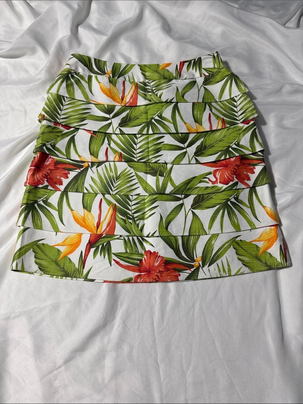 Cartise Sport Tropical Print Skirt Size 6 Layered Stretch Golf Tennis Resortwear
